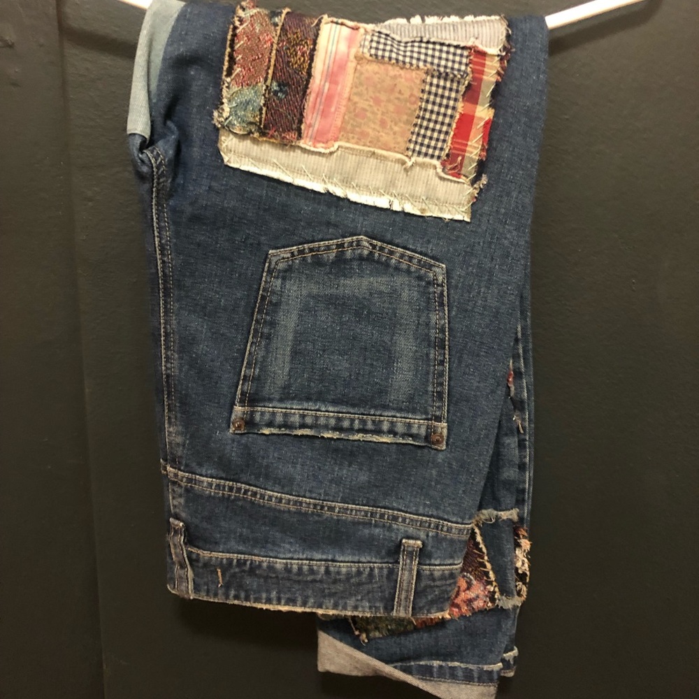Free People Patchwork Jeans